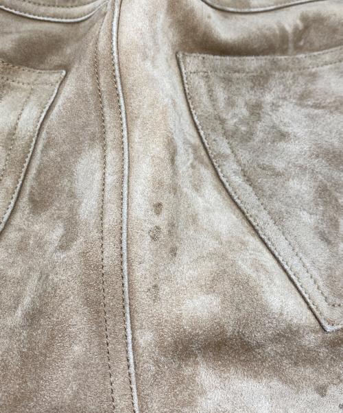 LOUIS VUITTON（ルイ ヴィトン）LOUIS VUITTON (ルイ ヴィトン) 裏地ダミエ柄ゴートスキン スウェードレザーパンツ ブラウン サイズ:48の古着・服飾アイテム