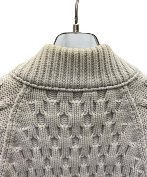 STONE ISLAND（ストーンアイランド）STONE ISLAND (ストーンアイランド) ジップアップニット ベージュ サイズ:Lの古着・服飾アイテム