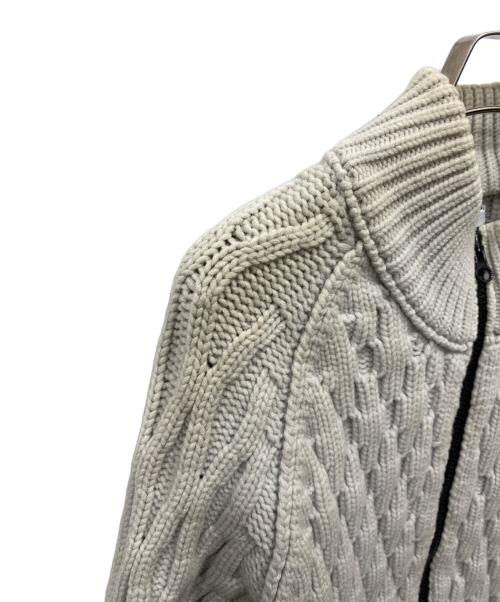 STONE ISLAND（ストーンアイランド）STONE ISLAND (ストーンアイランド) ジップアップニット ベージュ サイズ:Lの古着・服飾アイテム