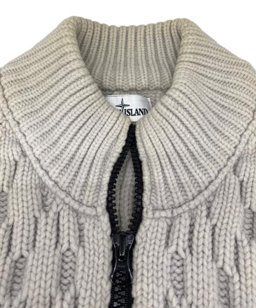 STONE ISLAND（ストーンアイランド）STONE ISLAND (ストーンアイランド) ジップアップニット ベージュ サイズ:Lの古着・服飾アイテム