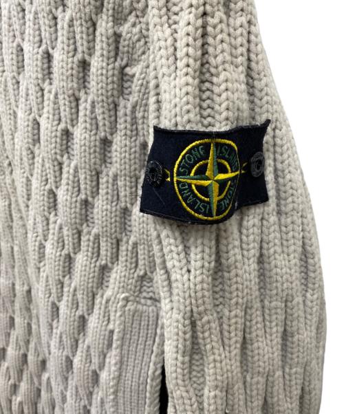STONE ISLAND（ストーンアイランド）STONE ISLAND (ストーンアイランド) ジップアップニット ベージュ サイズ:Lの古着・服飾アイテム