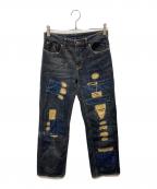 POLO RALPH LAURENポロ・ラルフローレン）の古着「リペア加工デニムパンツ」｜インディゴ