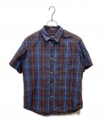 stussyステューシー）の古着「半袖チェックシャツ」｜ネイビー