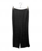 MUSE de Deuxieme Classeミューズ ドゥーズィエム クラス）の古着「シルクサテン ギャザーワイドパンツ」｜ブラック