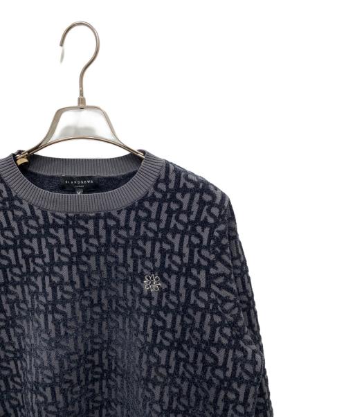 St ANDREWS（セントアンドリュース）St ANDREWS (セントアンドリュース) クルーネックニット ブラック サイズ:M 未使用品の古着・服飾アイテム