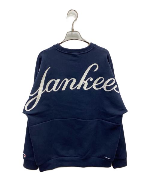 F.C.Real Bristol（エフシーレアルブリストル）F.C.Real Bristol (エフシーレアルブリストル) MLB TOUR TECH KNIT BIG CREWNECK TOP ネイビー サイズ:Mの古着・服飾アイテム