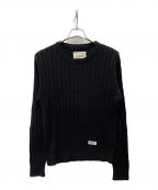 WACKO MARIAワコマリア）の古着「クルーネックケーブルニット」｜ブラック