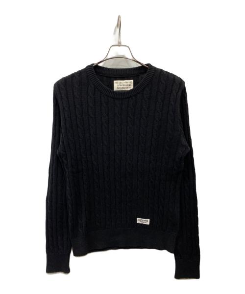 WACKO MARIA（ワコマリア）WACKO MARIA (ワコマリア) クルーネックケーブルニット ブラック サイズ:Sの古着・服飾アイテム