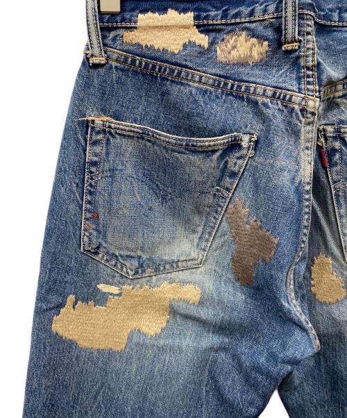 DUBBLE WORKS（ダブルワークス）DUBBLE WORKS (ダブルワークス) 刺繍加工セルビッチデニムパンツ インディゴ サイズ:W32の古着・服飾アイテム