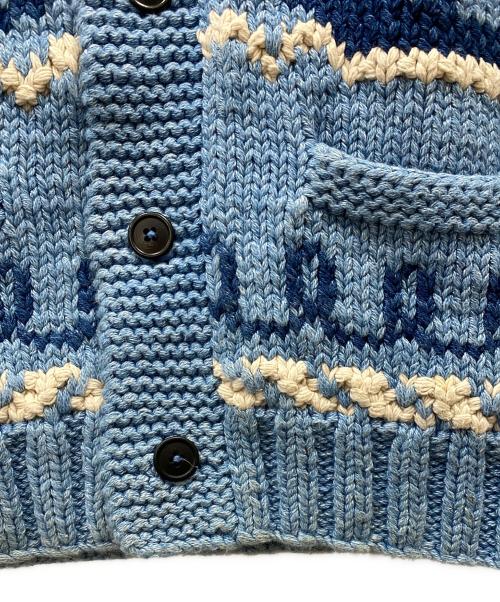 RRL（ダブルアールエル）RRL (ダブルアールエル) カウチンニットカーディガン ブルー サイズ:XSの古着・服飾アイテム