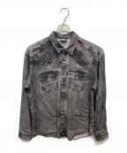 DIESELディーゼル）の古着「転写プリント長袖シャツ」｜ブラック