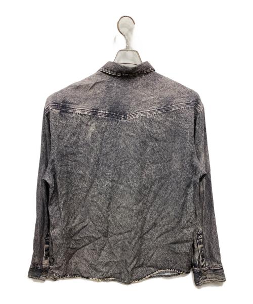 DIESEL（ディーゼル）DIESEL (ディーゼル) 転写プリント長袖シャツ ブラック サイズ:52の古着・服飾アイテム