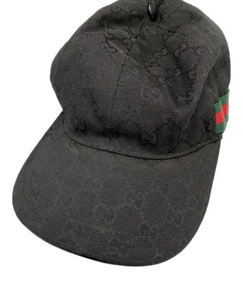 GUCCI（グッチ）GUCCI (グッチ) GG柄キャップ ブラック サイズ:Lの古着・服飾アイテム