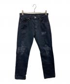 LEVI'Sリーバイス）の古着「リメイクデニムパンツ」｜ブラック