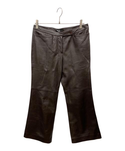 DKNY（ダナキャランニューヨーク）DKNY (ダナキャランニューヨーク) レザーパンツ ブラウン サイズ:10の古着・服飾アイテム