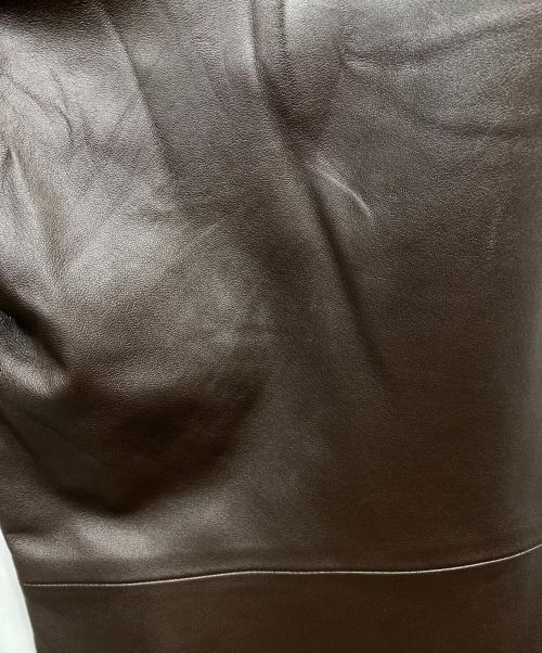 DKNY（ダナキャランニューヨーク）DKNY (ダナキャランニューヨーク) レザーパンツ ブラウン サイズ:10の古着・服飾アイテム