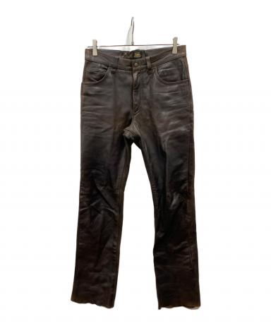 中古・古着通販】LEE (リー) レザーパンツ ブラウン サイズ:W32