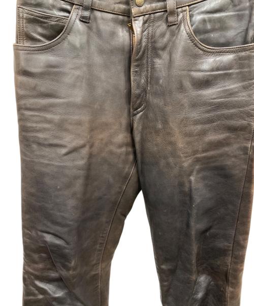 LEE（リー）LEE (リー) レザーパンツ ブラウン サイズ:W32の古着・服飾アイテム