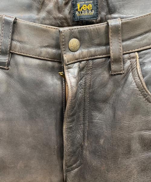 LEE（リー）LEE (リー) レザーパンツ ブラウン サイズ:W32の古着・服飾アイテム