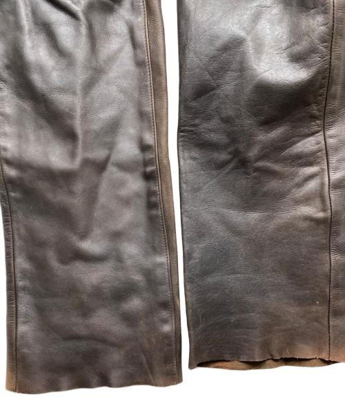 LEE（リー）LEE (リー) レザーパンツ ブラウン サイズ:W32の古着・服飾アイテム