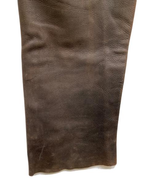 LEE（リー）LEE (リー) レザーパンツ ブラウン サイズ:W32の古着・服飾アイテム