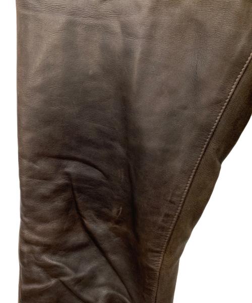 LEE（リー）LEE (リー) レザーパンツ ブラウン サイズ:W32の古着・服飾アイテム