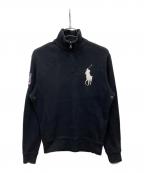 POLO RALPH LAURENポロ・ラルフローレン）の古着「ハーフジップスウェット」｜ブラック