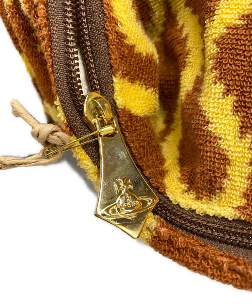 Vivienne Westwood（ヴィヴィアンウエストウッド）Vivienne Westwood (ヴィヴィアンウエストウッド) スクイグルパイル生地ショルダーバッグ ブラウンの古着・服飾アイテム