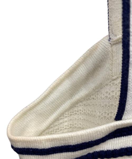 Lily Brown（リリーブラウン）Lily Brown (リリーブラウン) MARY QUANT (マリークヮント) ロゴジャガードニットキャミワンピース ホワイト サイズ:FREEの古着・服飾アイテム