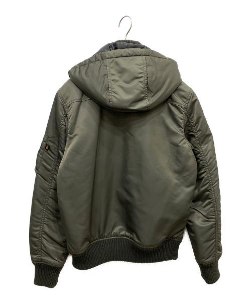 ALPHA（アルファ）ALPHA (アルファ) フーデッドリブジャケット グリーン サイズ:Mの古着・服飾アイテム