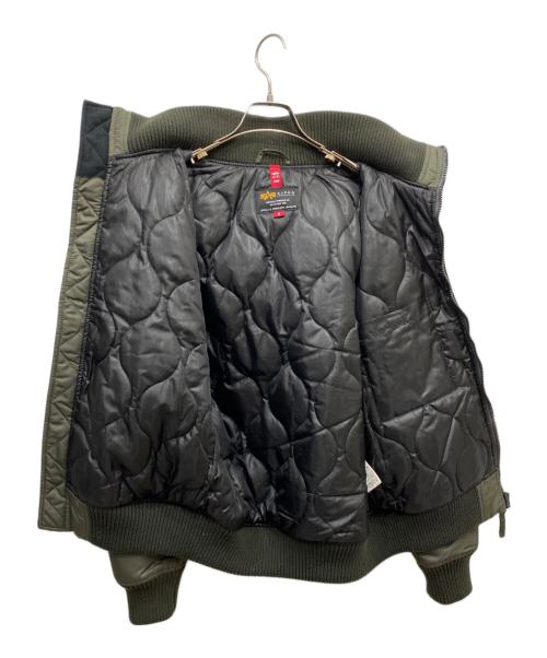 ALPHA（アルファ）ALPHA (アルファ) フーデッドリブジャケット グリーン サイズ:Mの古着・服飾アイテム