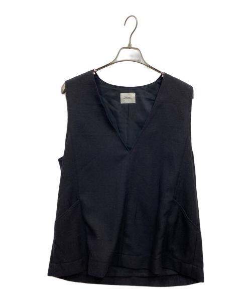 green label relaxing（グリーンレーベルリラクシング）green label relaxing (グリーンレーベルリラクシング) リネンライクベスト ブラック サイズ:FREEの古着・服飾アイテム