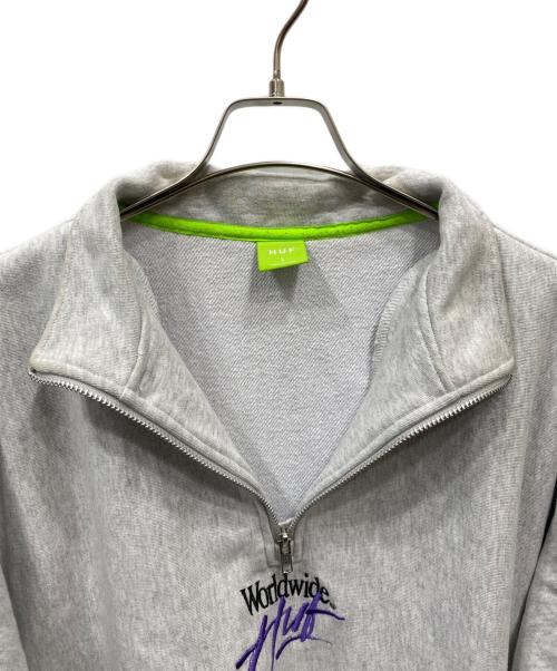 HUF（ハフ）HUF (ハフ) ハーフジップスウェット グレー サイズ:Lの古着・服飾アイテム