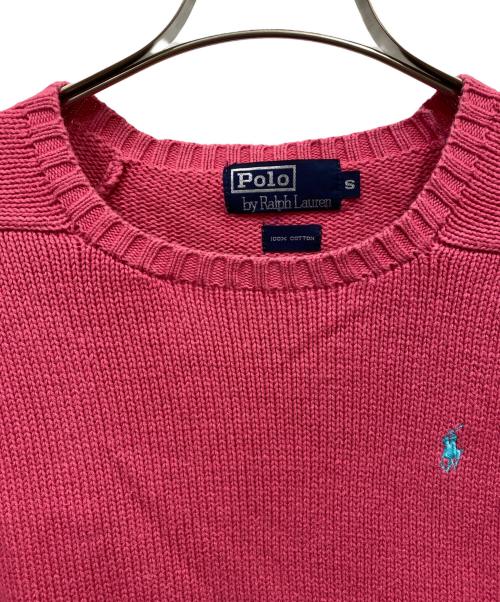POLO RALPH LAUREN（ポロ・ラルフローレン）POLO RALPH LAUREN (ポロ・ラルフローレン) ハイゲージニット ピンク サイズ:Sの古着・服飾アイテム