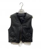 PAUL SMITHポールスミス）の古着「カウレザーベスト」｜ブラック
