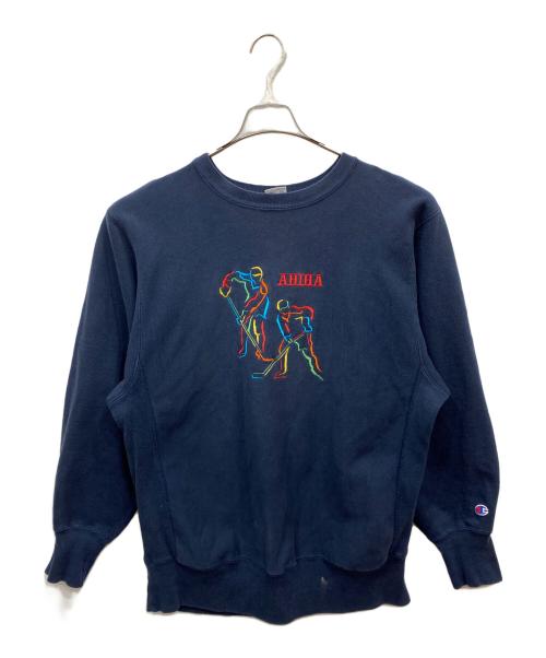 Champion（チャンピオン）Champion (チャンピオン) 90's 刺繍入りリバースウィーブスウェット ネイビー サイズ:XLの古着・服飾アイテム