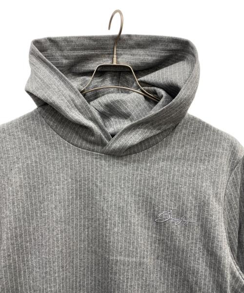 BOSS（ボス）BOSS (ボス) ストライプパーカー グレー サイズ:XLの古着・服飾アイテム