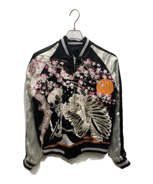 花旅楽団（ハナタビガクダン）花旅楽団 (ハナタビガクダン) リバーシブルスタジャン ブラック サイズ:Mの古着・服飾アイテム