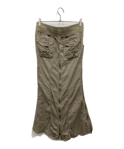 goa（ゴア）goa (ゴア) archive gimmick zipped skirt Y2K ベージュ サイズ:FREEの古着・服飾アイテム
