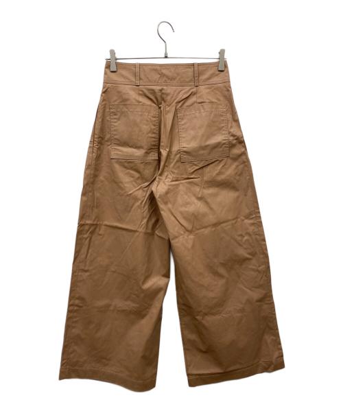 maison kitsune（メゾンキツネ）MAISON KITSUNE (メゾンキツネ) ナイロンタックパンツ ブラウン サイズ:36の古着・服飾アイテム