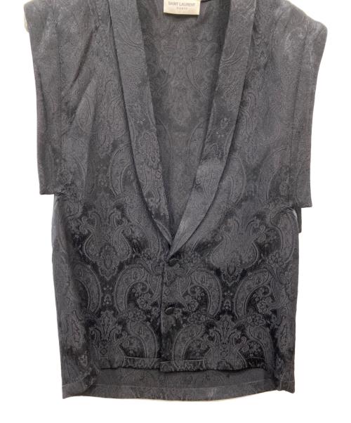 Saint Laurent Paris（サンローランパリ）Saint Laurent Paris (サンローランパリ) ペイズリー柄ベスト ブラック サイズ:Sの古着・服飾アイテム