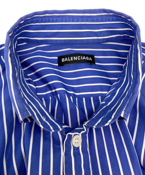 BALENCIAGA（バレンシアガ）BALENCIAGA (バレンシアガ) Back Logo Stripe Shirts ブルー サイズ:38の古着・服飾アイテム
