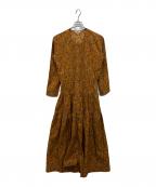 KANEKO ISAOカネコ イサオ）の古着「花柄フリルワンピース」｜ブラウン