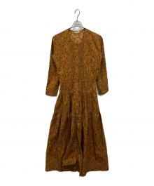 KANEKO ISAO（カネコ イサオ）の古着「花柄フリルワンピース」｜ブラウン