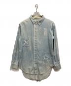 DANKE SCHONダンケ シェーン）の古着「比翼シャツ」｜ブルー