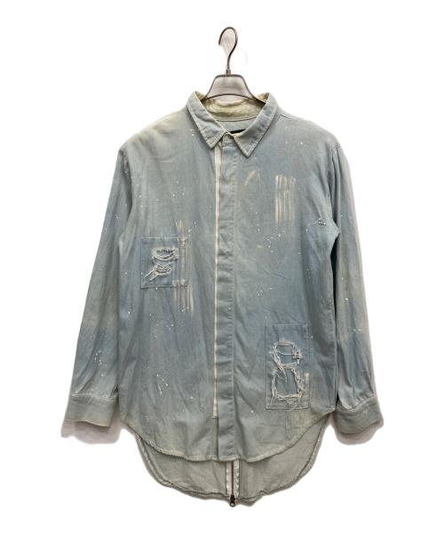 DANKE SCHON（ダンケ シェーン）Danke schon (ダンケ シェーン) 比翼シャツ ブルー サイズ:FREEの古着・服飾アイテム