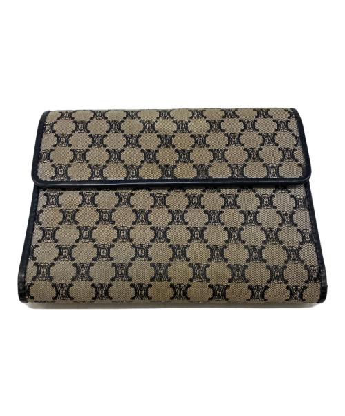 CELINE（セリーヌ）CELINE (セリーヌ) マカダムキャンバス二つ折り財布 ベージュの古着・服飾アイテム