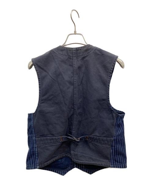 IRON HEART（アイアンハート）IRON HEART (アイアンハート) ウォバッシュストライプワークベスト ネイビー サイズ:XLの古着・服飾アイテム