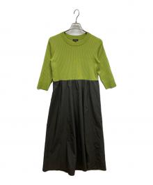 INDIVI（インディヴィ）の古着「リブ編みロングワンピース」｜グリーン