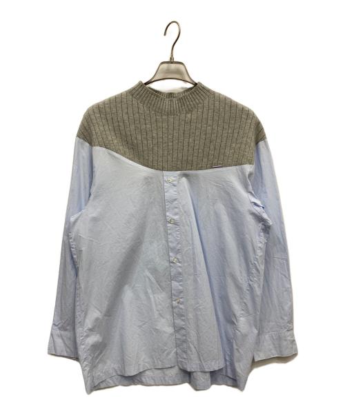 EKCOOKIES（イーケークッキーズ）EKCOOKIES (イーケークッキーズ) ドッキングシャツ ブルー サイズ:Lの古着・服飾アイテム